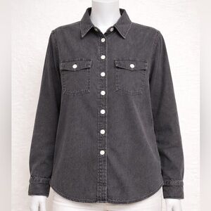 Women’s SO Denim Jacket | Gray Button-Up